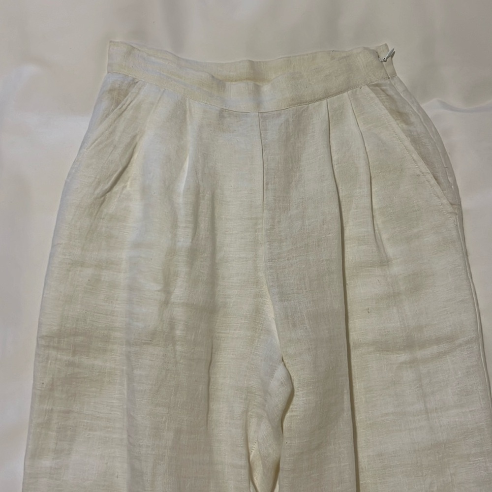 White linen trousers